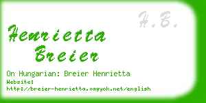 henrietta breier business card